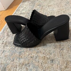 Freda Salvadore Black Woven Heels